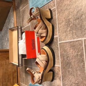 New in box London Underground leather sandals.